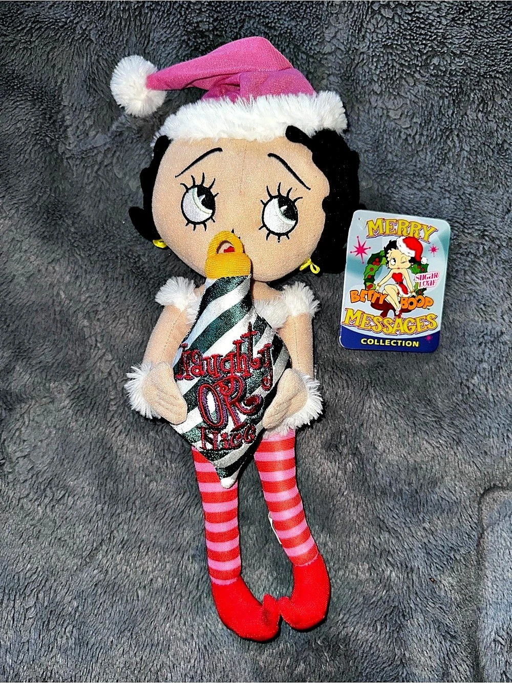 Sugar Loaf Betty Boop Merry Messages Collection Plush Christmas Plush